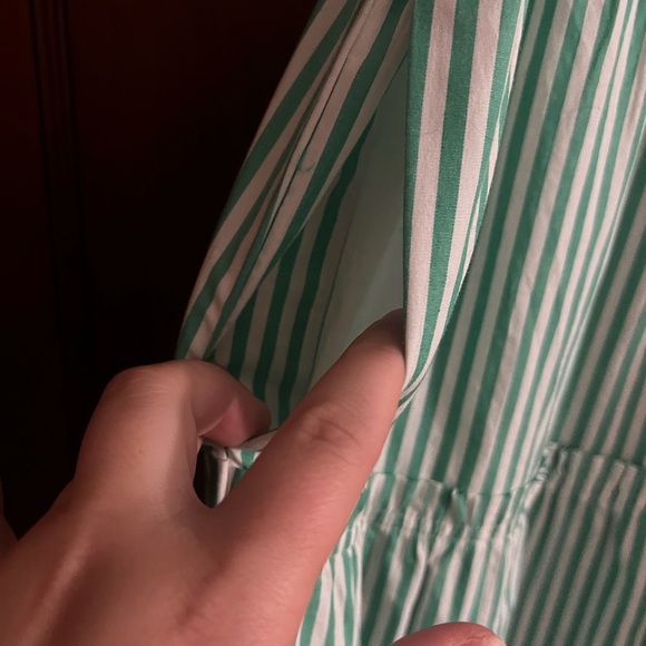 J. Crew Factory Green Striped Dress - Picture 3 of 3